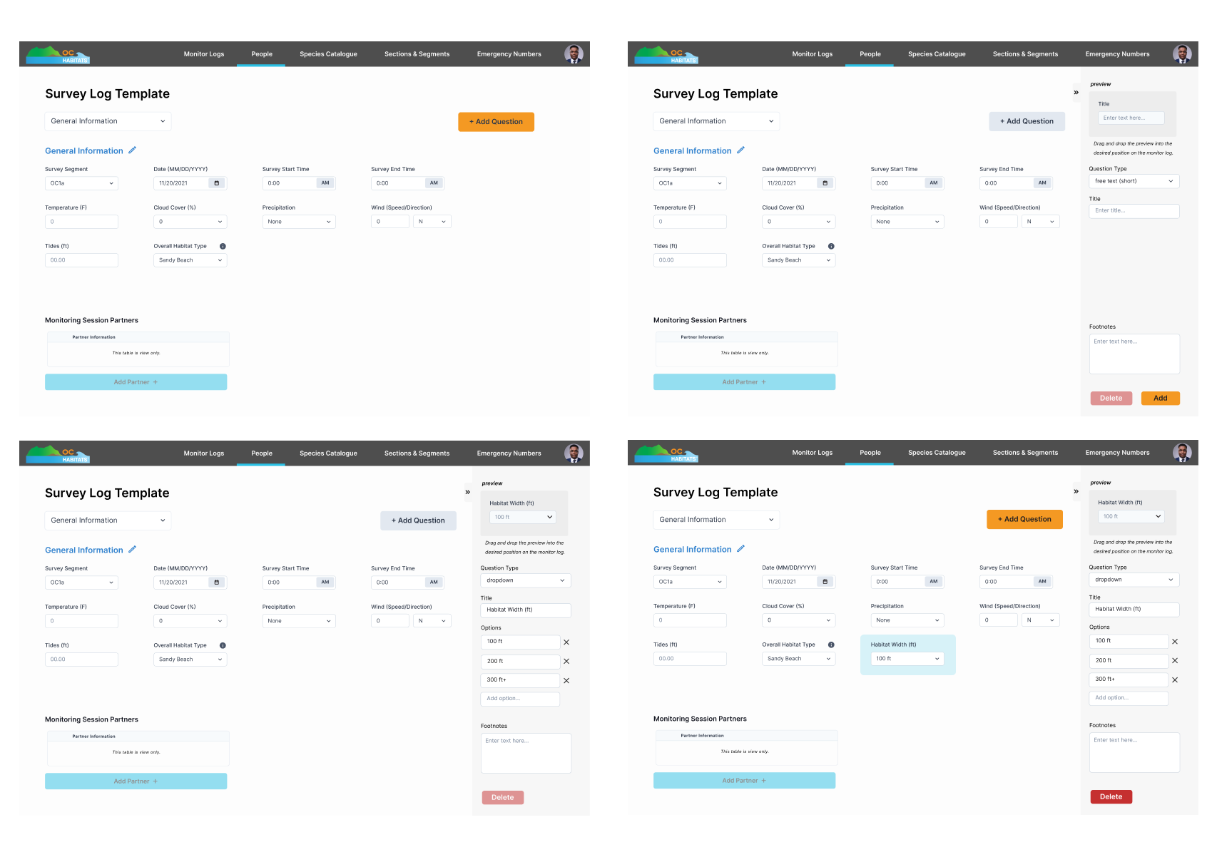 High fidelity iteration 1 of the web view of
        the 'Edit Monitor Log Template' features